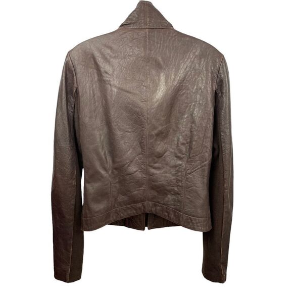 VEDA Brown Max Classic Leather Moto Jacket Size L - Picture 4 of 10